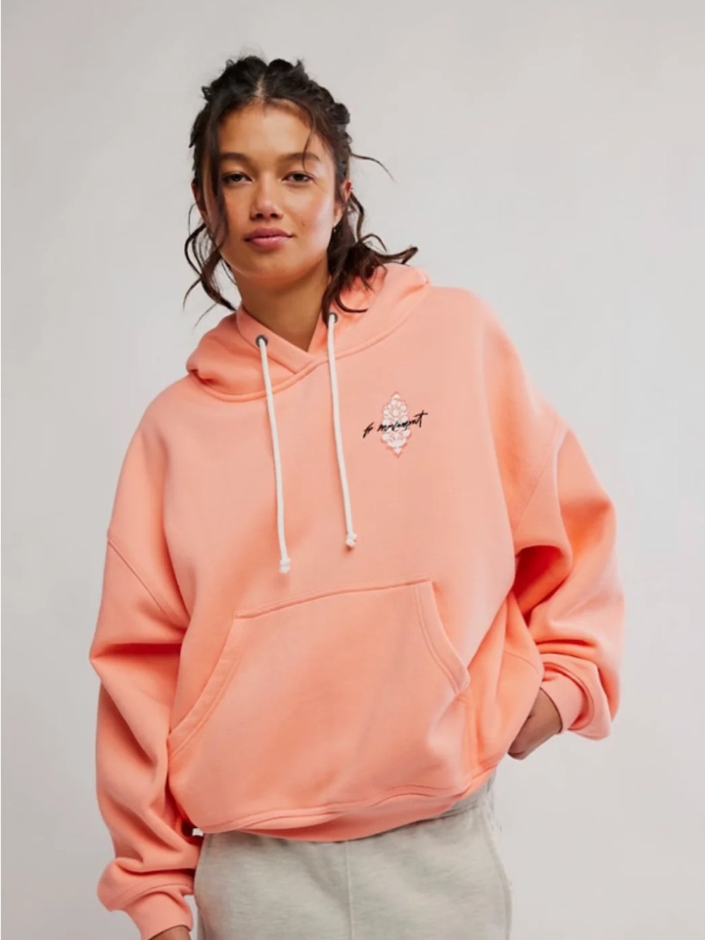 NWT Free People Final Call Logo Hoodie in Fruit Punch